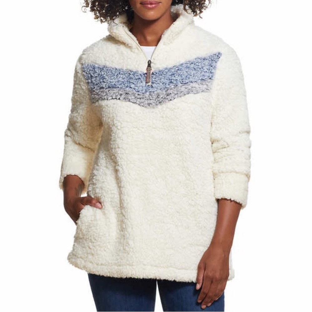 Weatherproof 1/4 Zip Fuzzy Pullover Jacket Top size Medium